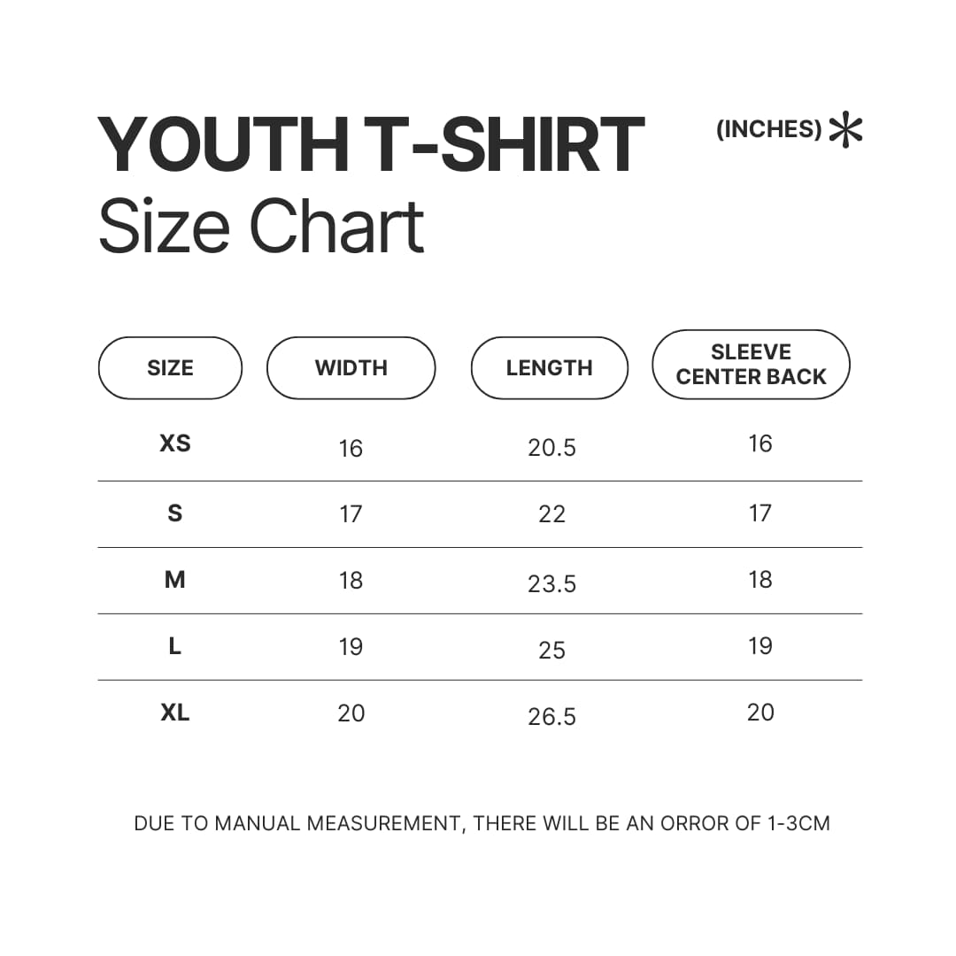 Youth T shirt Size Chart - TMNT Shop